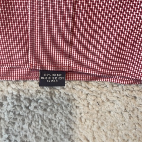Tommy Hilfiger Men's Check Button Down Size 16 1/2 34-35 Red TLC - Picture 7 of 12